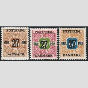 FRIMRKER DANMARK | 1918 - AFA 94-96 - 27 re/68 - 27 re/10 kr. provisorium - Ubrugt