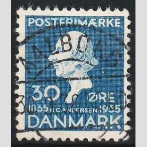 FRIM�RKER DANMARK | 1935 - AFA 228 - H. C. Andersen 30 �re bl� - Lux Stemplet Aalborg
