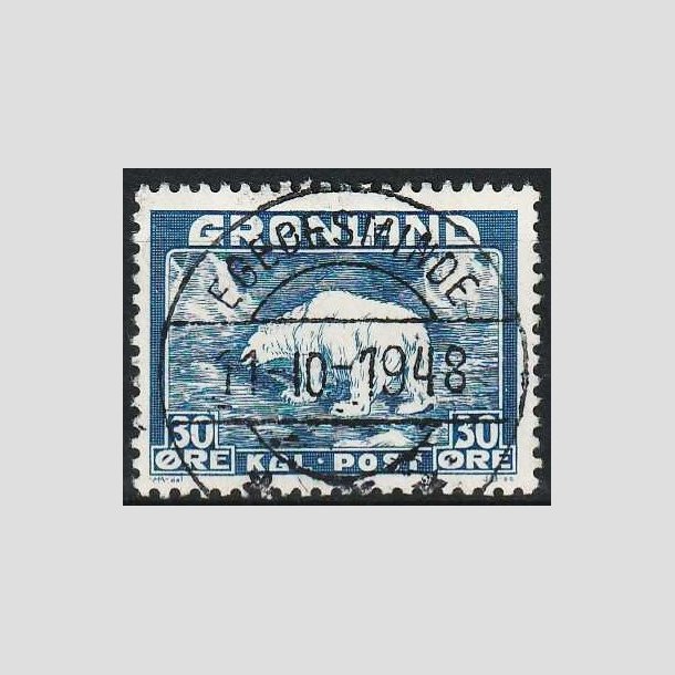 FRIMRKER GRNLAND | 1938 - AFA 6 - Isbjrn - 30 re bl - Lux Stemplet