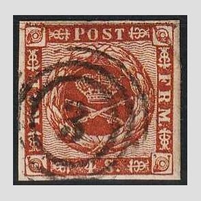 FRIMRKER DANMARK | 1858-62 - AFA 7 - 4 Skilling brun - Stemplet