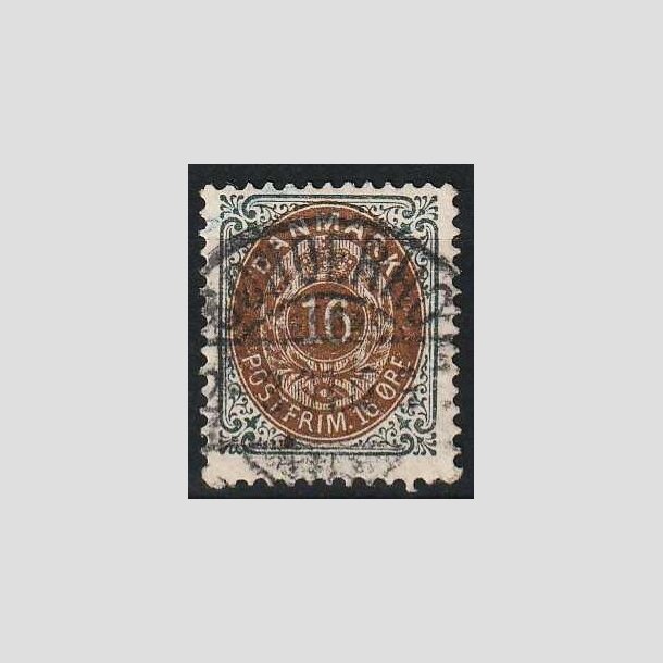 FRIMRKER DANMARK | 1895 - AFA 27B - 1K - 16 re gr/brun - Lux Stemplet Snderho