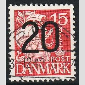 FRIMRKER DANMARK | 1940 - AFA 264a - 20/15 re rd Provisorier - Lux Stemplet Ribe