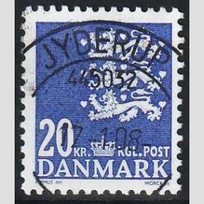 FRIMRKER DANMARK | 1986 - AFA 848a - Lille Rigsvben - 20 kr. bl - Pragt Stemplet Jyderup