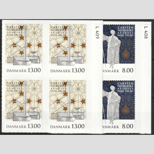 FRIMRKER DANMARK | 2011 - AFA 1660-61 - Carsten Niebuhr - 8 +13,00 Kr. marginalblok - Postfrisk