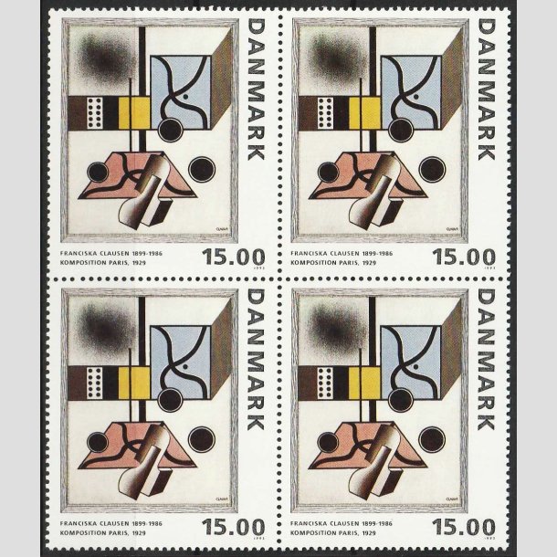 FRIMRKER DANMARK | 1993 - AFA 1058 - Maleriserie 6. - 15,00 Kr. i 4-blok - Postfrisk