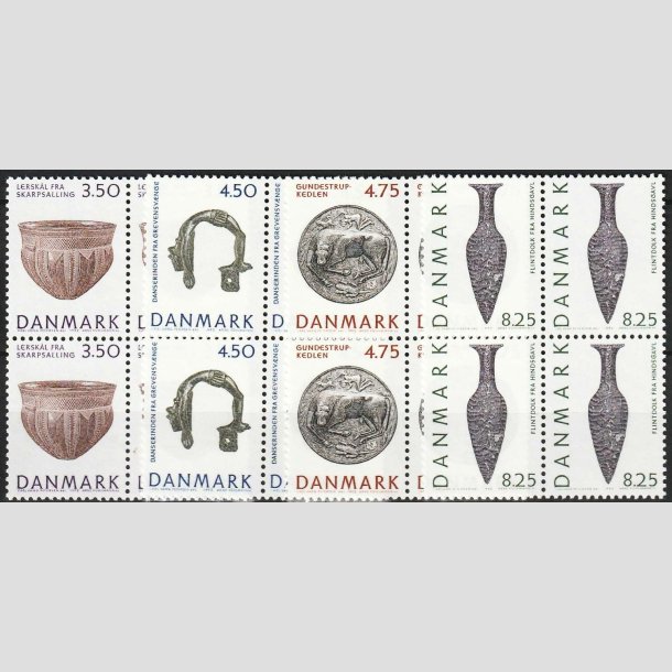 FRIMRKER DANMARK | 1992 - AFA 1007-10 - Nationalmuseets samlinger - 3,50-8,25 kr. 4-blokke - PF