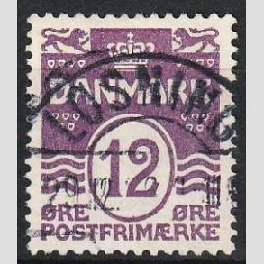FRIM�RKER DANMARK | 1926 - AFA 168 - B�lgelinie 12 �re violet - Pragt Stemplet L�sning
