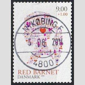 FRIMRKER DANMARK | 2013 - AFA 1768 - Red barnet - 9,00 + 1 Kr. flerfarvet - Pragt Stemplet