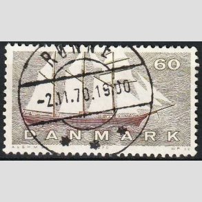 FRIMRKER DANMARK | 1970 - AFA 505 - Dansk Skibsfart - 60 re groliv/rdbrun - Pragt Stemplet