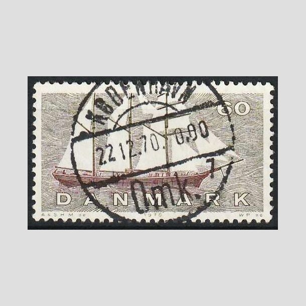 FRIMRKER DANMARK | 1970 - AFA 505 - Dansk Skibsfart - 60 re groliv/rdbrun - Pragt Stemplet