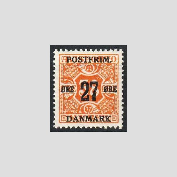 FRIMRKER DANMARK | 1918 - AFA 92 - 27 re/38 re orange - Postfrisk (Svag fold)