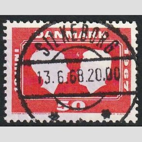 FRIM�RKER DANMARK | 1967 - AFA 458F - Kongeligt bryllup - 50 �re r�d - Pragt Stemplet Silkeborg