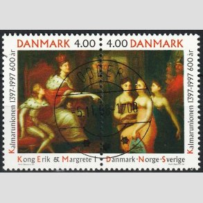 FRIM�RKER DANMARK | 1997 - AFA 1150-51 - Kalmarunionen 600 �r. - parstykke - Lux Stemplet Odder