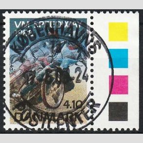 FRIM�RKER DANMARK | 1988 - AFA 914 - WM i Speedway - 4,10 Kr. flerfarvet - Pragt Stemplet
