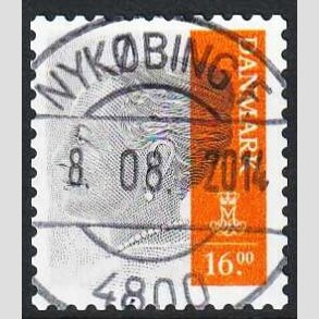 FRIMRKER DANMARK | 2013 - AFA 1737 - Dronning Margrethe - 16 Kr. gr/orange - Pragt Stemplet