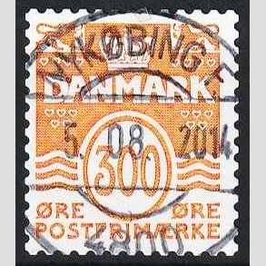 FRIM�RKER DANMARK | 2010 - AFA 1610E - B�lgelinie - 300 �re gulorange - Pragt Stemplet 