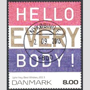 FRIMRKER DANMARK | 2013 - AFA 1755 - Frimrkekunst - Best wishes - 8,00 Kr. - Pragt Stemplet