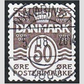 FRIM�RKER DANMARK | 2010 - AFA 1445E - B�lgelinie - 50 �re brun - Lux Stemplet 