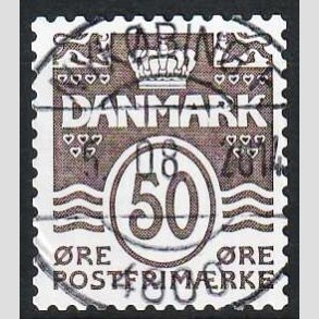 FRIM�RKER DANMARK | 2010 - AFA 1445E - B�lgelinie - 50 �re brun - Lux Stemplet 