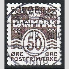 FRIM�RKER DANMARK | 2010 - AFA 1445E - B�lgelinie - 50 �re brun - Lux Stemplet 