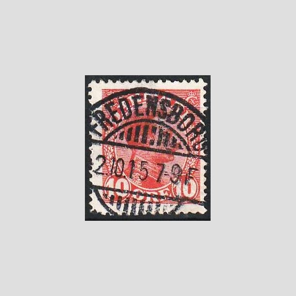 FRIMRKER DANMARK | 1913 - AFA 69 - Chr. X 10 re rd - Lux Stemplet Fredensborg