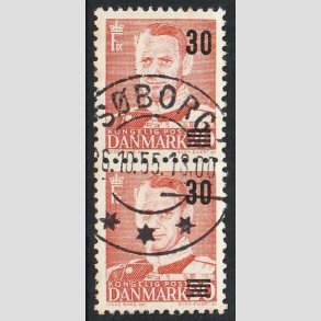 FRIMRKER DANMARK | 1955 - AFA 363a - Provisorier - 30/20 re rd i par - Pragt Stemplet 