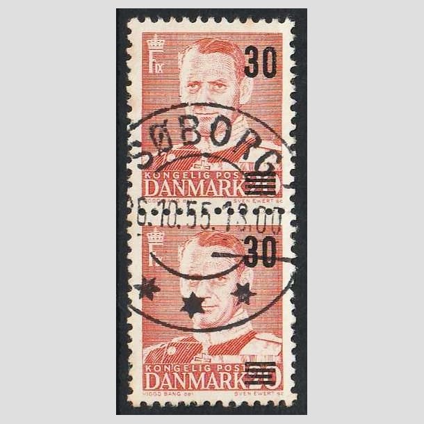 FRIMRKER DANMARK | 1955 - AFA 363a - Provisorier - 30/20 re rd i par - Pragt Stemplet 