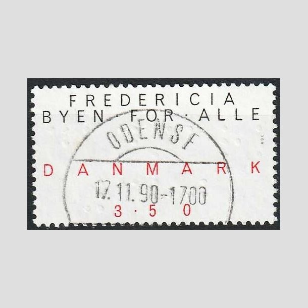 FRIMRKER DANMARK | 1990 - AFA 979 - Byen for alle - 3,50 Kr. sort/rd - Lux Stemplet