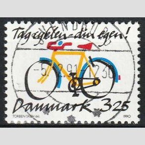 FRIMRKER DANMARK | 1990 - AFA 980 - Cykeltyveri - 3,25 Kr. flerfarvet - Pragt Stemplet Svendborg