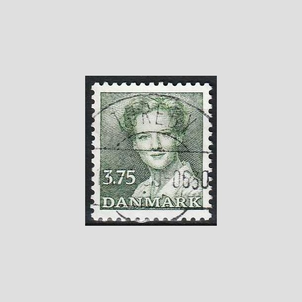 FRIMRKER DANMARK | 1990 - AFA 956 - Dronning Margrethe - 3,75 Kr. grn - Pragt Stemplet Tureby