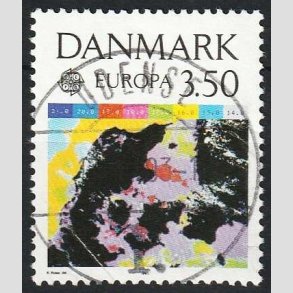 FRIM�RKER DANMARK | 1991 - AFA 989 - Europam�rker rumflyvning - 3,50 Kr. flerfarvet - Pragt Stemplet