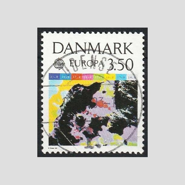 FRIMRKER DANMARK | 1991 - AFA 989 - Europamrker rumflyvning - 3,50 Kr. flerfarvet - Pragt Stemplet