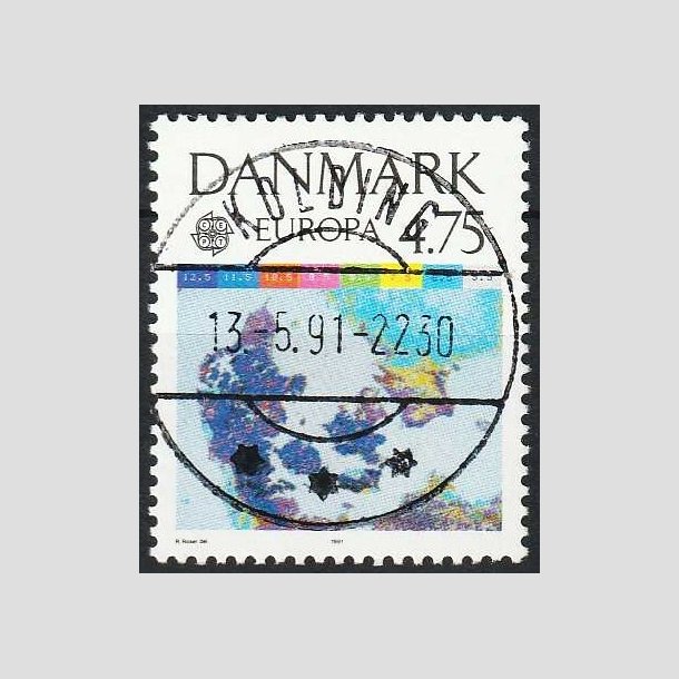 FRIMRKER DANMARK | 1991 - AFA 990 - Europamrker rumflyvning - 4,75 Kr. flerfarvet - Pragt Stemplet