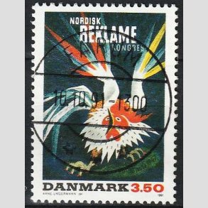 FRIM�RKER DANMARK | 1991 - AFA 999 - Dansk Plakatkunst - 3,50 Kr. flerfarvet - Pragt Stemplet Farum