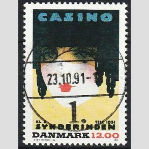 FRIM�RKER DANMARK | 1991 - AFA 1002 - Dansk Plakatkunst - 12,00 Kr. flerfarvet - Pragt Stemplet 