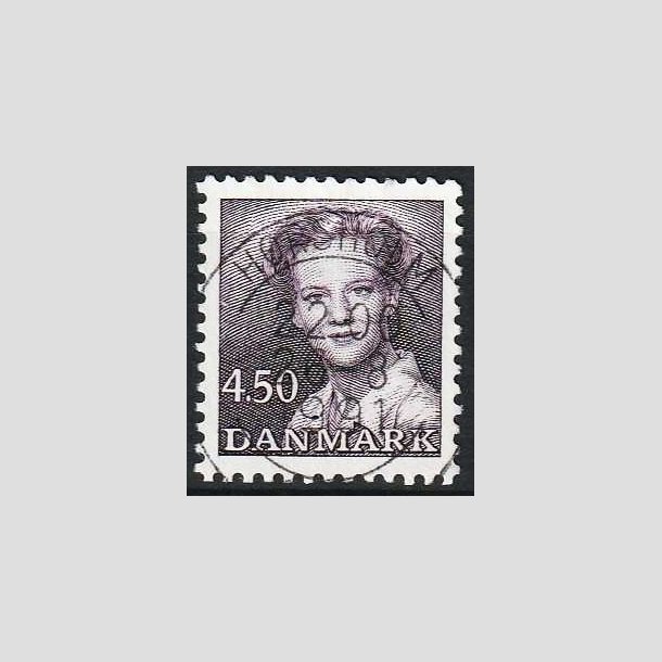 FRIMRKER DANMARK | 1990 - AFA 957 - Dronning Margrethe - 4,50 Kr. mrkviolet - Pragt Stemplet