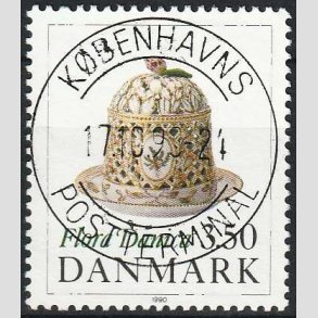 FRIMRKER DANMARK | 1990 - AFA 966 - Flora Danica 200 r - 3,50 Kr. flerfarvet - Pragt Stemplet