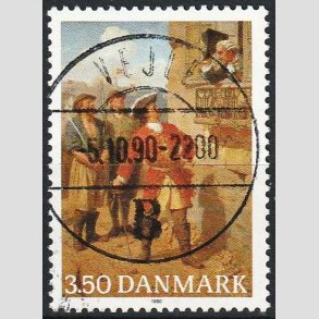 FRIMRKER DANMARK | 1990 - AFA 978 - Tordenskiold 300 ret - 3,50 Kr. - Pragt Stemplet Vejle