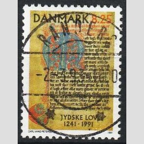FRIMRKER DANMARK | 1991 - AFA 991 - Jyske Lov 750 r. - 8,25 Kr. - Lux Stemplet Randers