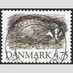 FRIM�RKER DANMARK | 1994 - AFA 1077 - Truede danske dyr - 4,75 Kr. Gr�vling - Pragt Stemplet 