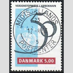 FRIM�RKER DANMARK | 1995 - AFA 1085 - FN 50 �r - 5,00 Kr. flerfarvet - Pragt Stemplet