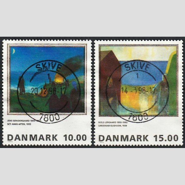 FRIMRKER DANMARK | 1995 - AFA 1099,1100 - Maleriserie 8. - 10,00 + 15,00 Kr. - Pragt Stemplet