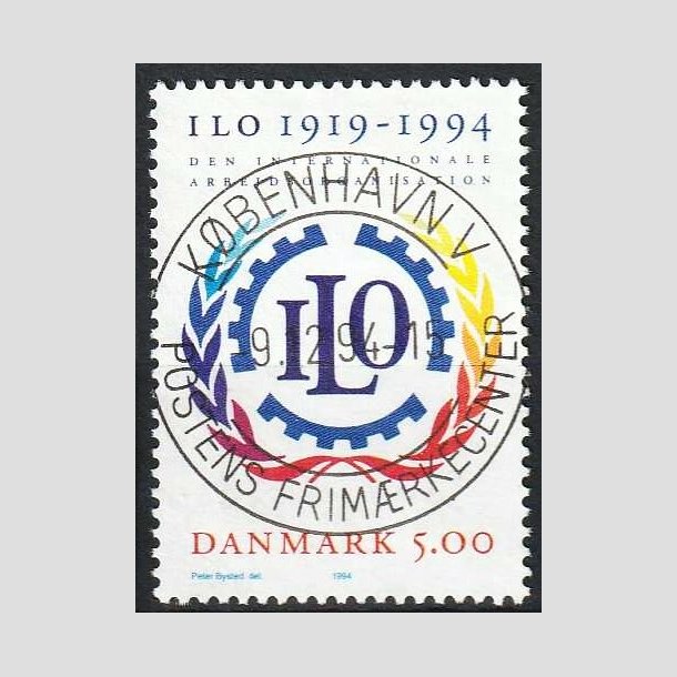 FRIMRKER DANMARK | 1994 - AFA 1075 - ILO 75 r - 5,00 Kr. flerfarvet - Pragt Stemplet