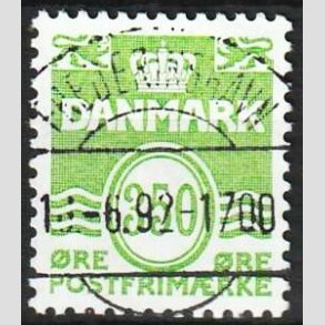FRIM�RKER DANMARK | 1992 - AFA 1016 - B�lgelinie - 350 �re lysgr�n - Pragt Stemplet