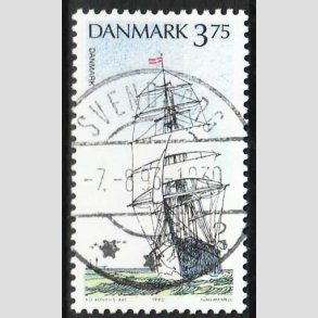 FRIM�RKER DANMARK | 1993 - AFA 1045 - Sejlskibe - 3,75 Kr. flerfarvet - Pragt Stemplet Svendborg