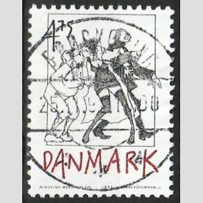 FRIM�RKER DANMARK | 1992 - AFA 1030 - Danske tegneseriefigurer - 4,75 Kr. sort/r�d - Pragt Stemplet 