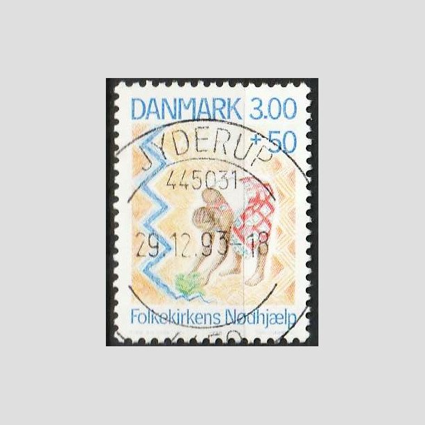 FRIMRKER DANMARK | 1988 - AFA 907 - Folkekirkens Ndhjlp - 3,00 Kr. + 50 re - Pragt Stemplet