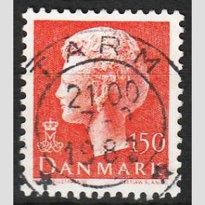 FRIMRKER DANMARK | 1981 - AFA 721 - Dronning Margrethe - 150 re orange - Pragt Stemplet