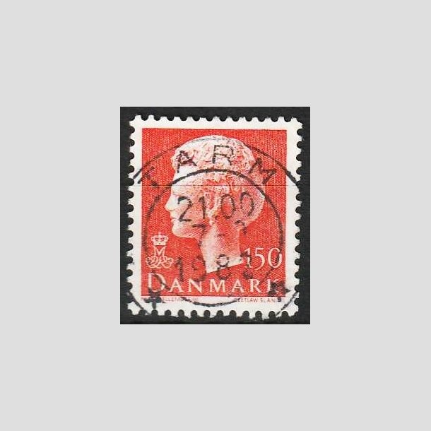 FRIMRKER DANMARK | 1981 - AFA 721 - Dronning Margrethe - 150 re orange - Pragt Stemplet