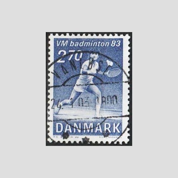 FRIMRKER DANMARK | 1983 - AFA 767 - WM i Badminton - 2,70 Kr. bl - Pragt Stemplet